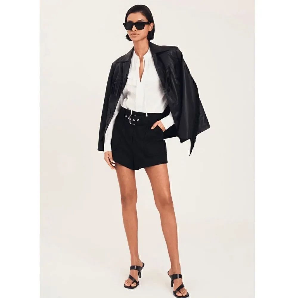 NWT Derek Lam Renee Long Sleeve Ruffle Button Down White Blouse - Picture 9 of 14